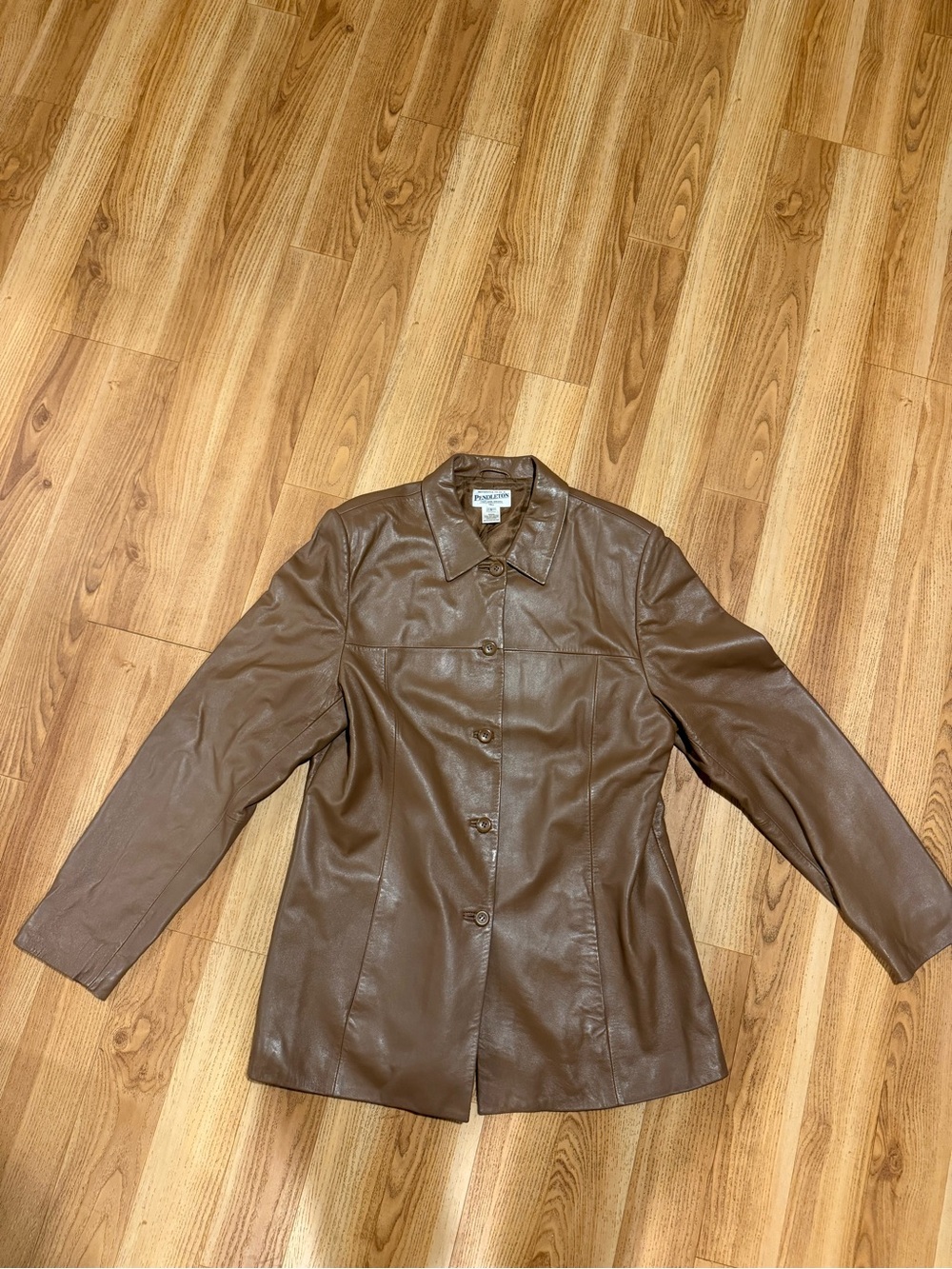 Pendleton Brown Leather Blazer Jacket